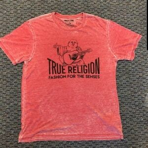 Men's True Religion Red Tie-Dye Graphic Tee Size XXL